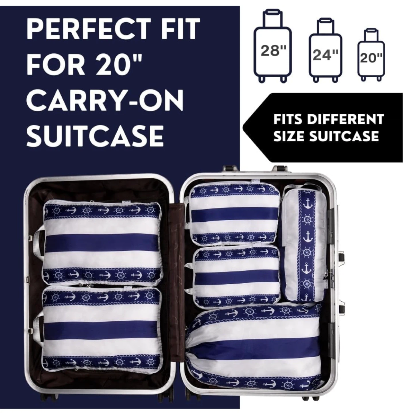 Compression Packing Cubes 6-Piece Set save Luggage space - photo 2
