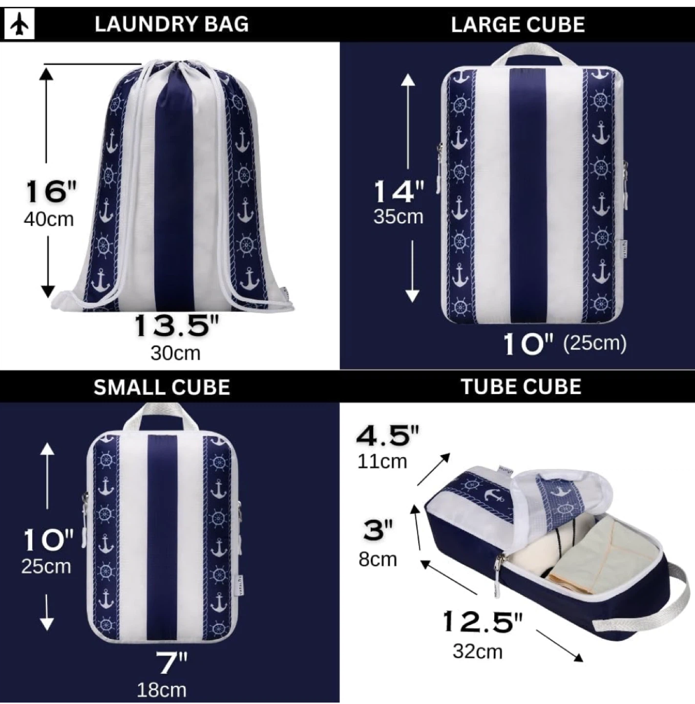 Compression Packing Cubes 6-Piece Set save Luggage space - photo 3