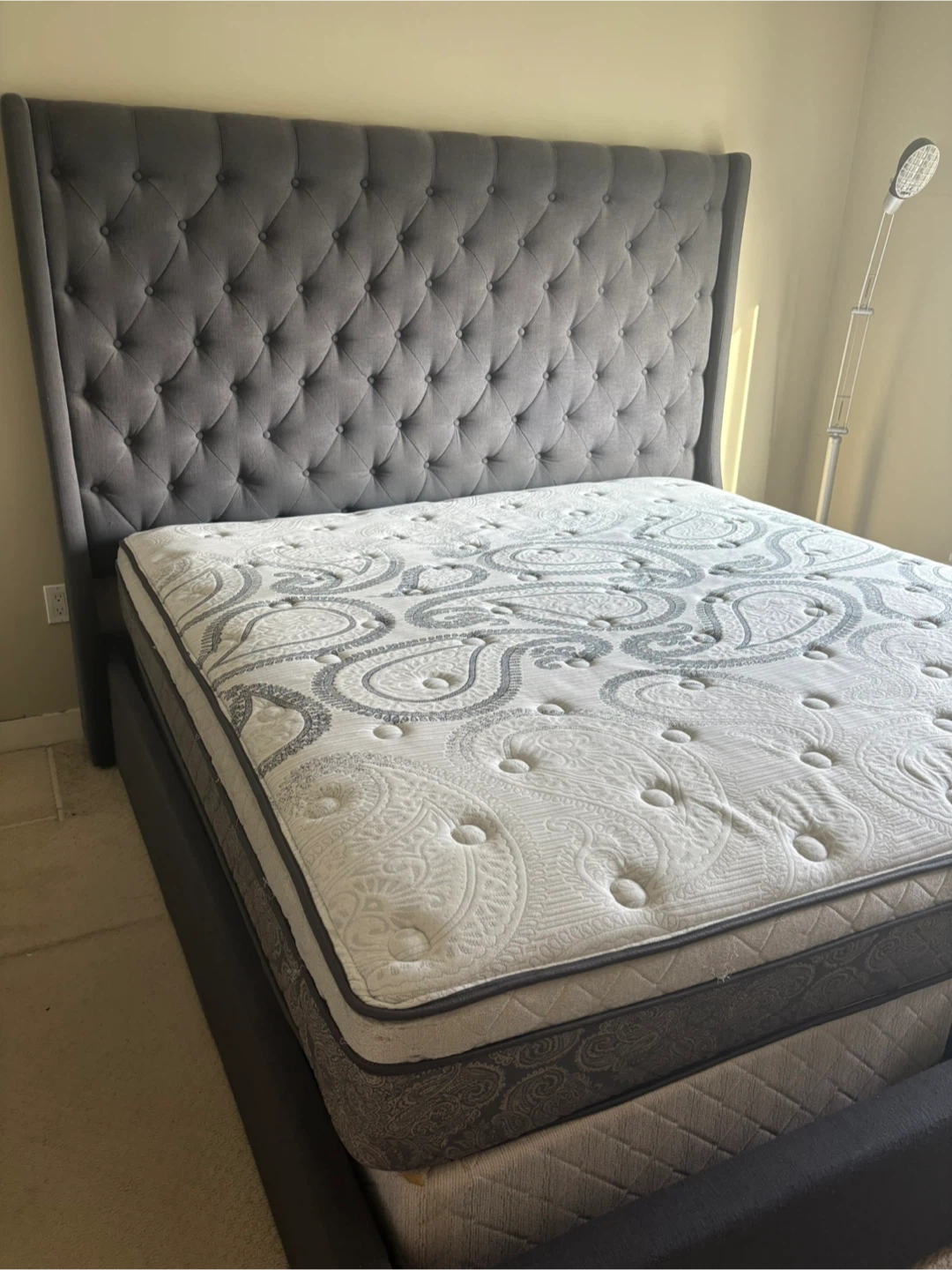 King Bed Frame and Chiropractic Crescent Euro Top Mattress