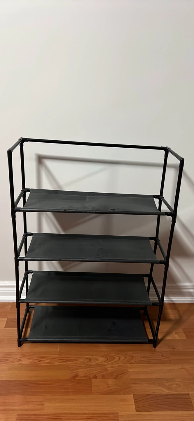 Black 4-Tier Shoe Rack
