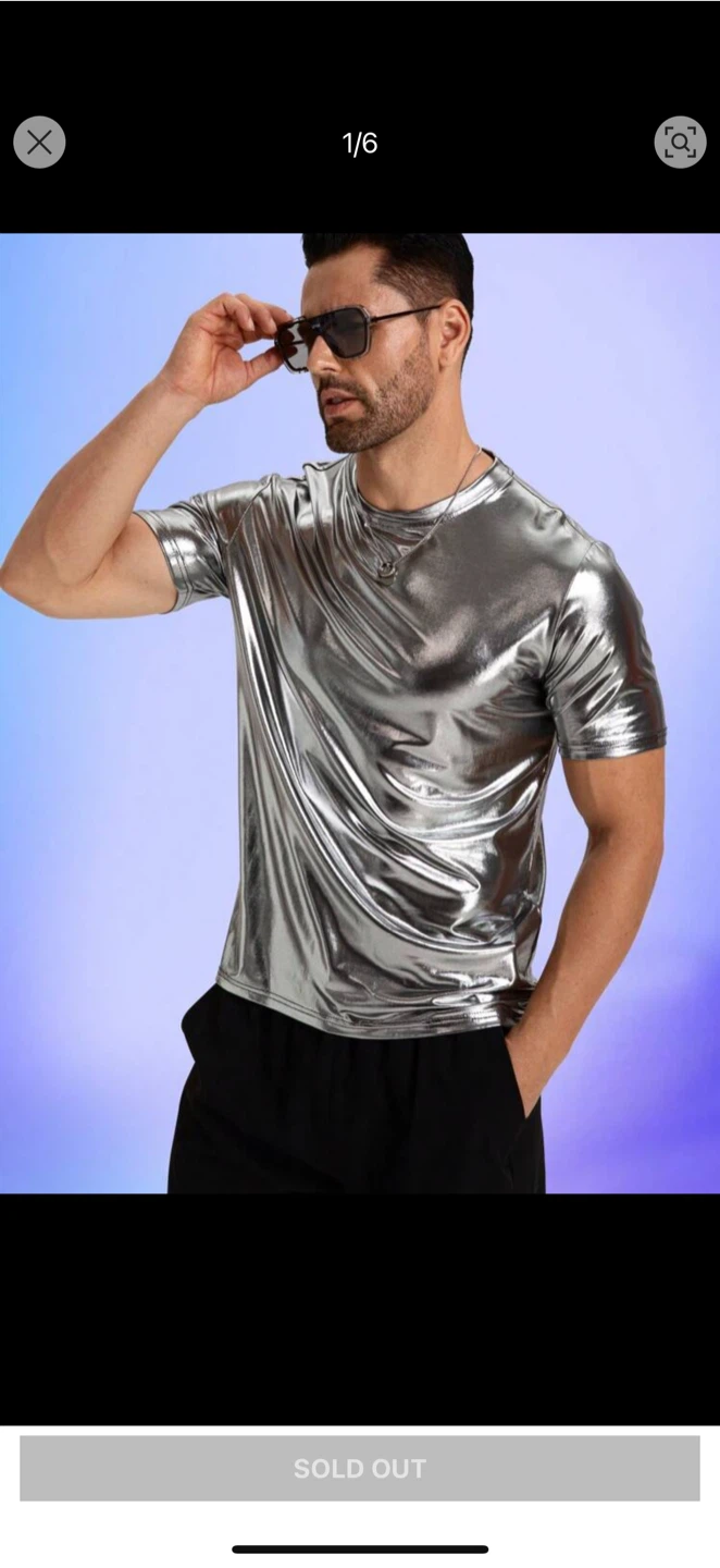 Silver Metallic T-Shirt