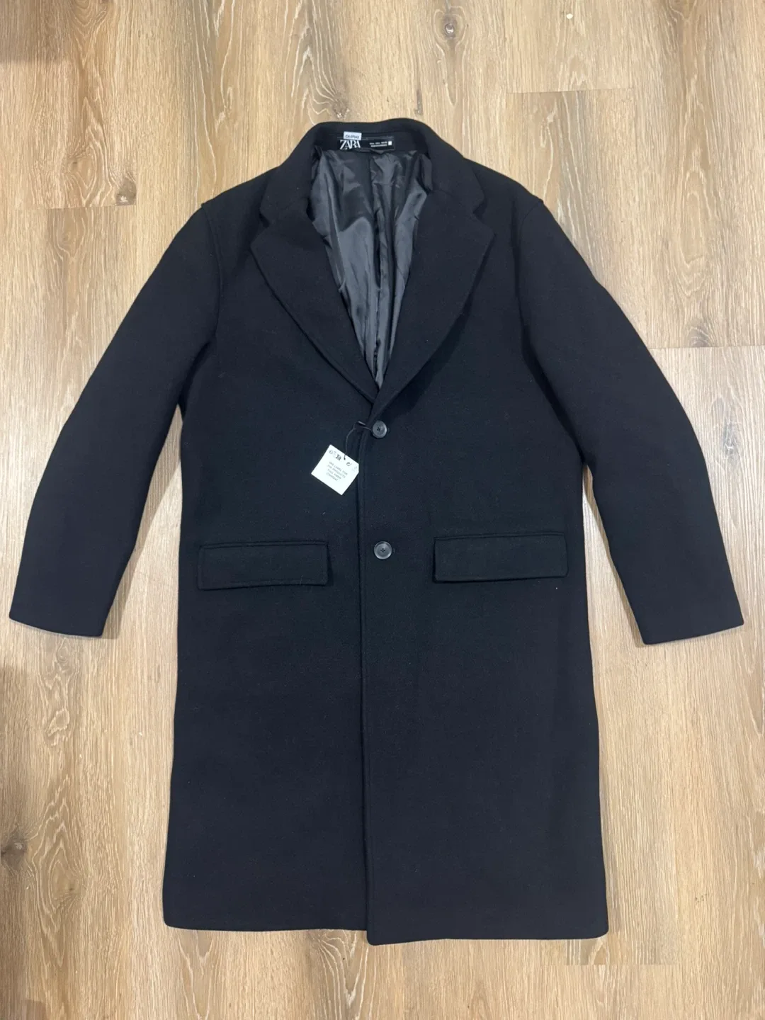 Zara Black Peacoat Men Size Large thumbnail