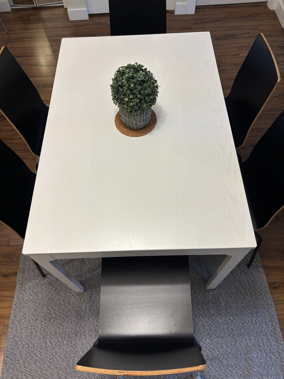 **FREE** White Extendable Dining Table with 6 Black Chairs