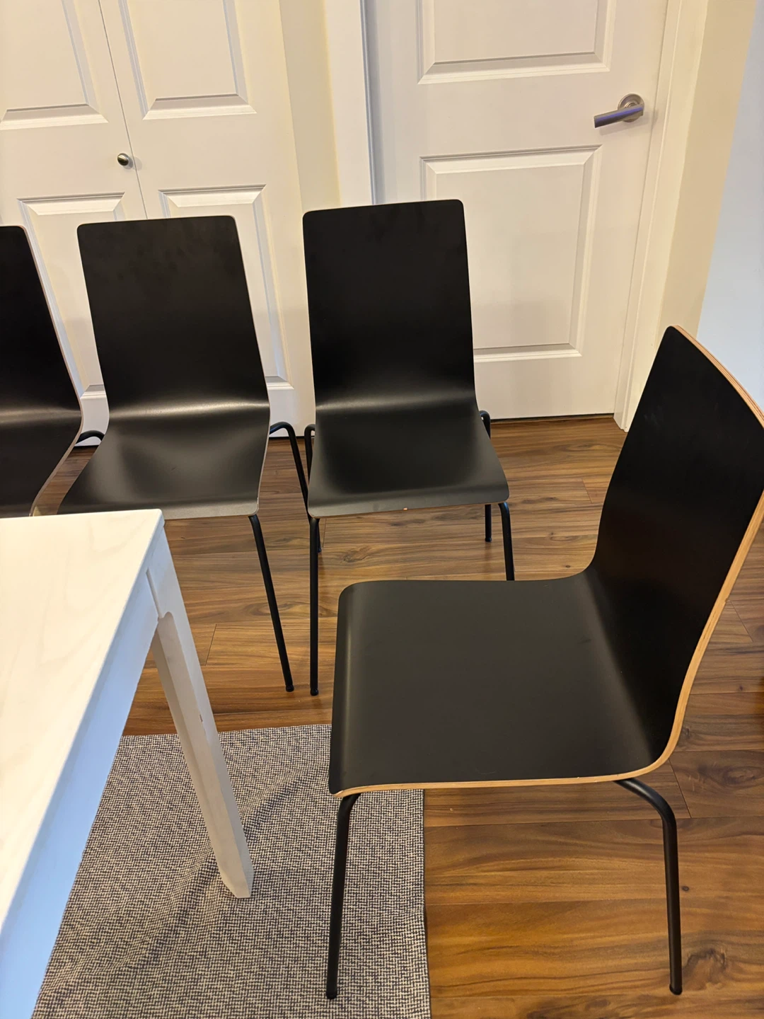 **FREE** White Extendable Dining Table with 6 Black Chairs - photo 3