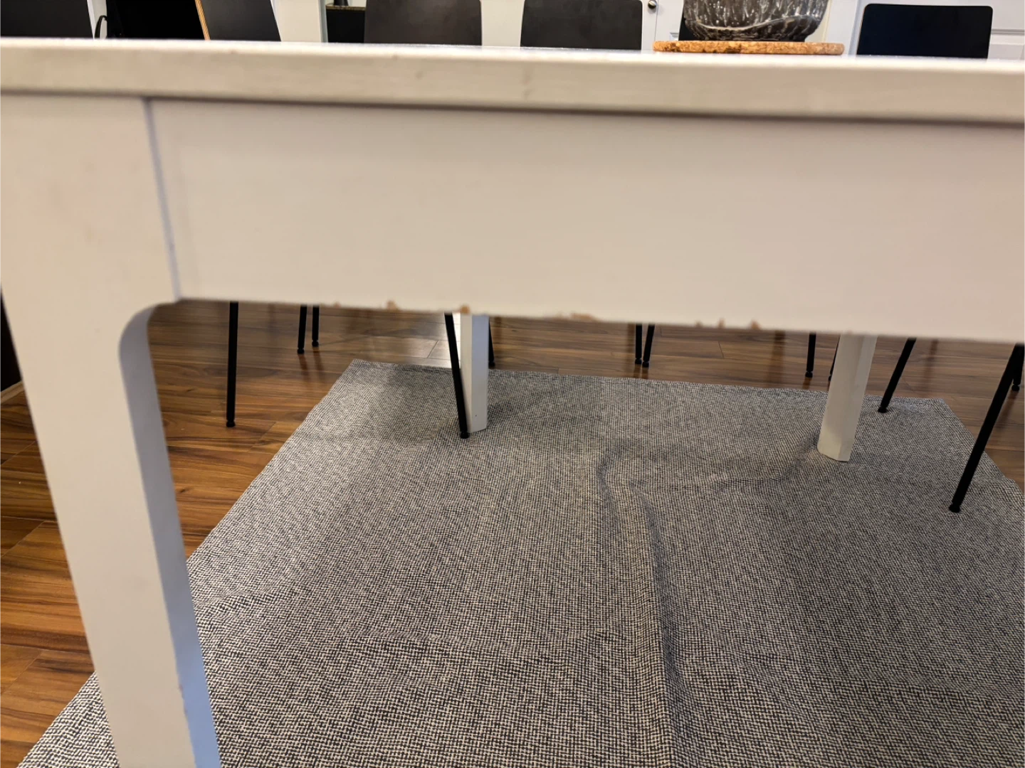 **FREE** White Extendable Dining Table with 6 Black Chairs - photo 4