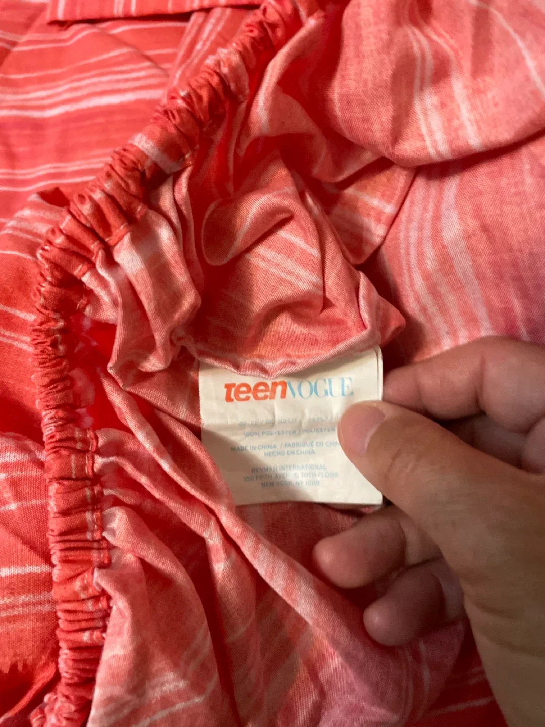 Queen Coral Striped Sheet Set like new image indicator(3)