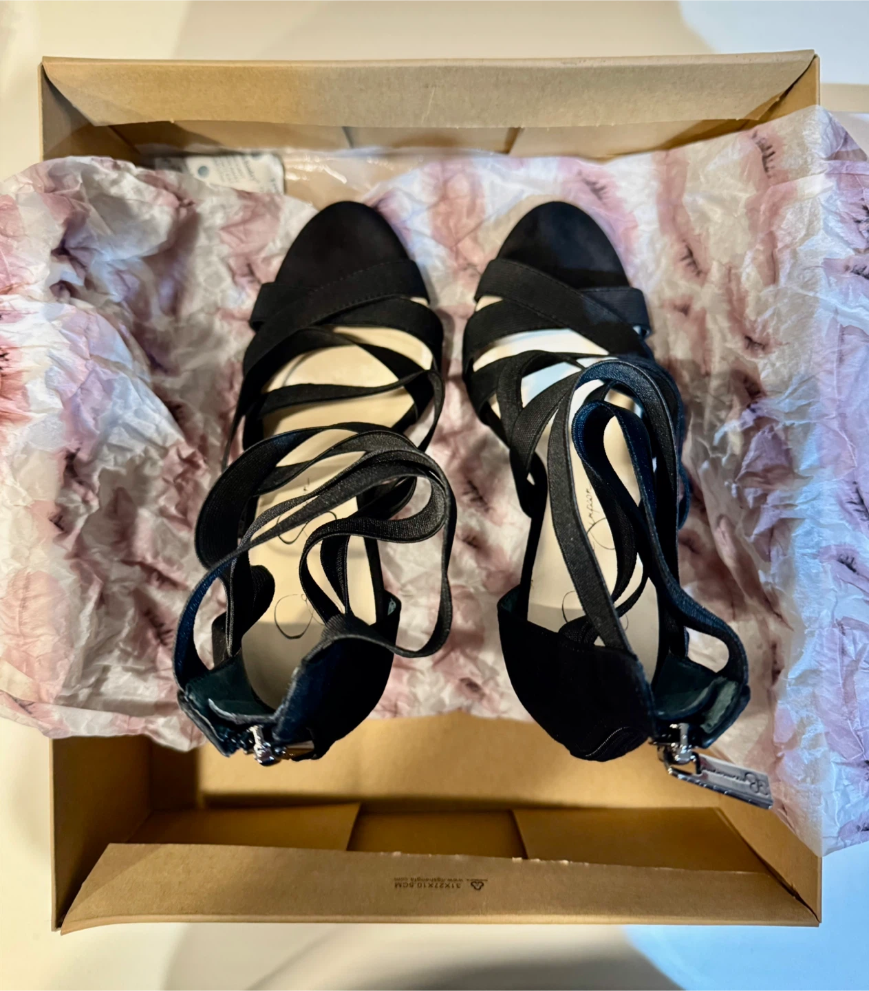 👠 Jessica Simpson Elegant Black Strappy Heels_Size 7.5 M 👠