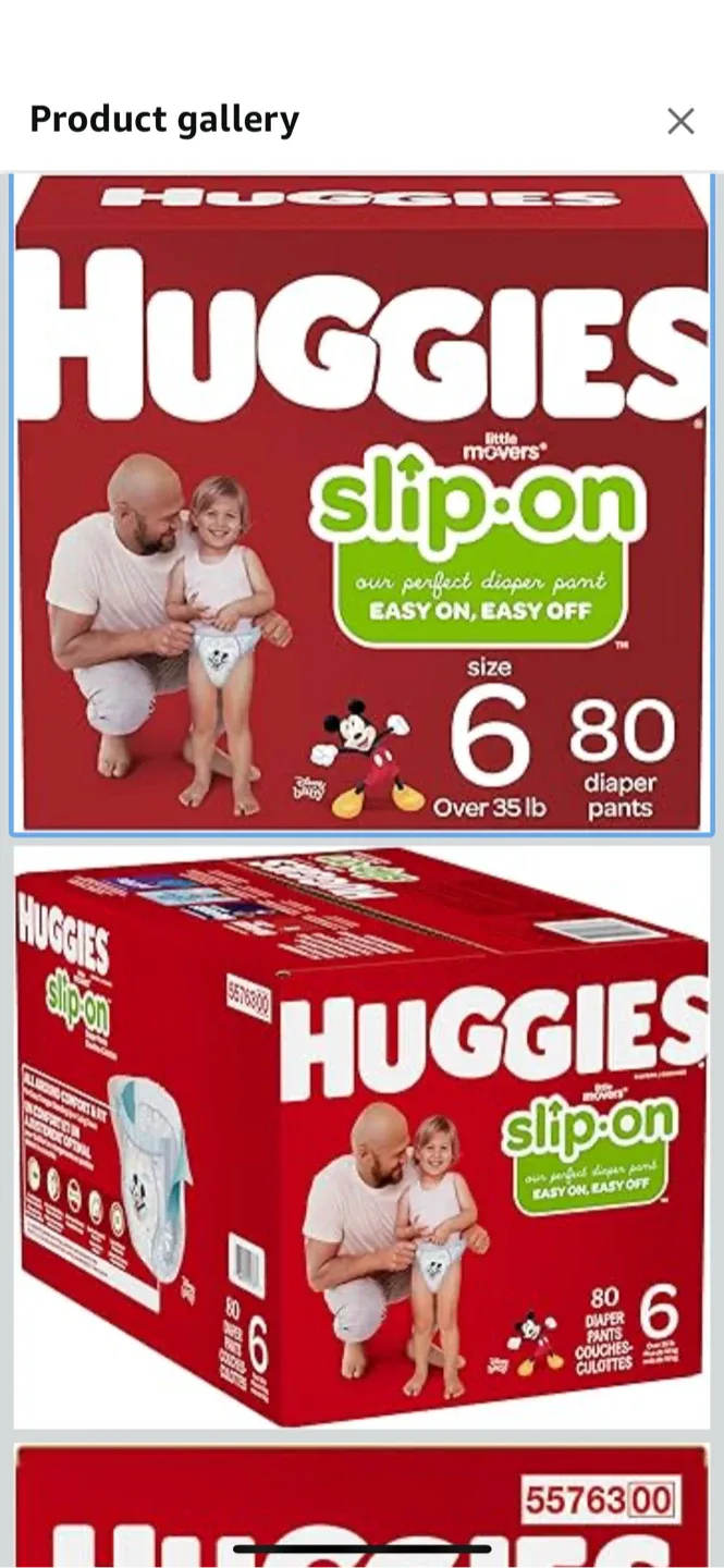 Huggies Little Movers Slip on Diaper  Size 6 (80 Diapers) thumbnail