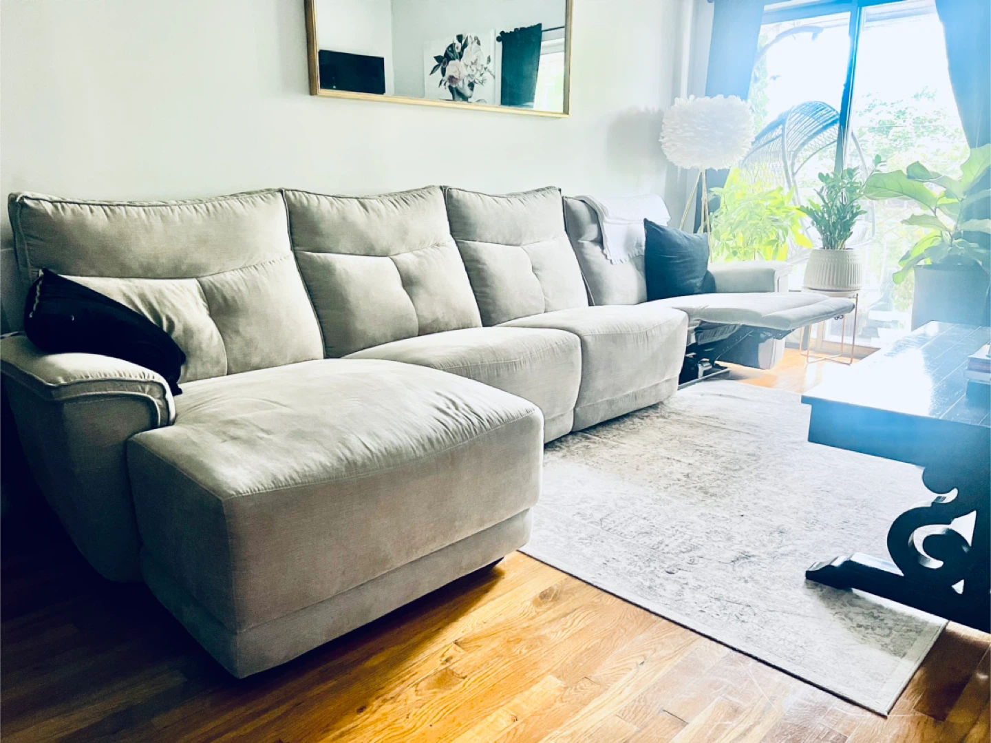 Comfortable grey  Sectional Sofa/raymour n Flanagan