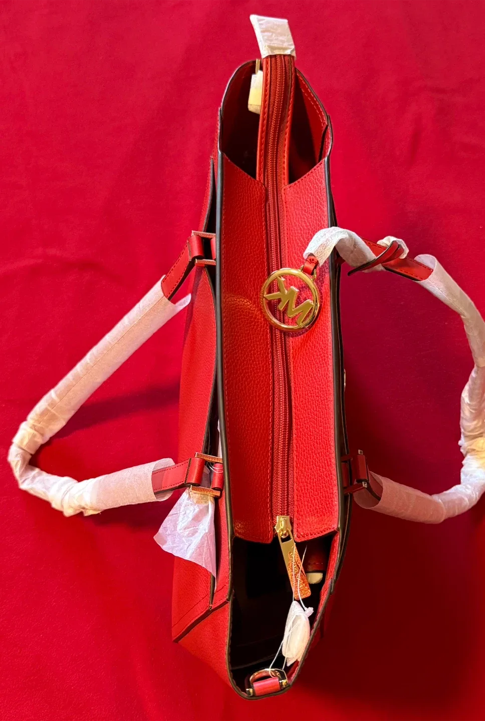 Michael Kors Red Leather Tote Bag - New image indicator(2)