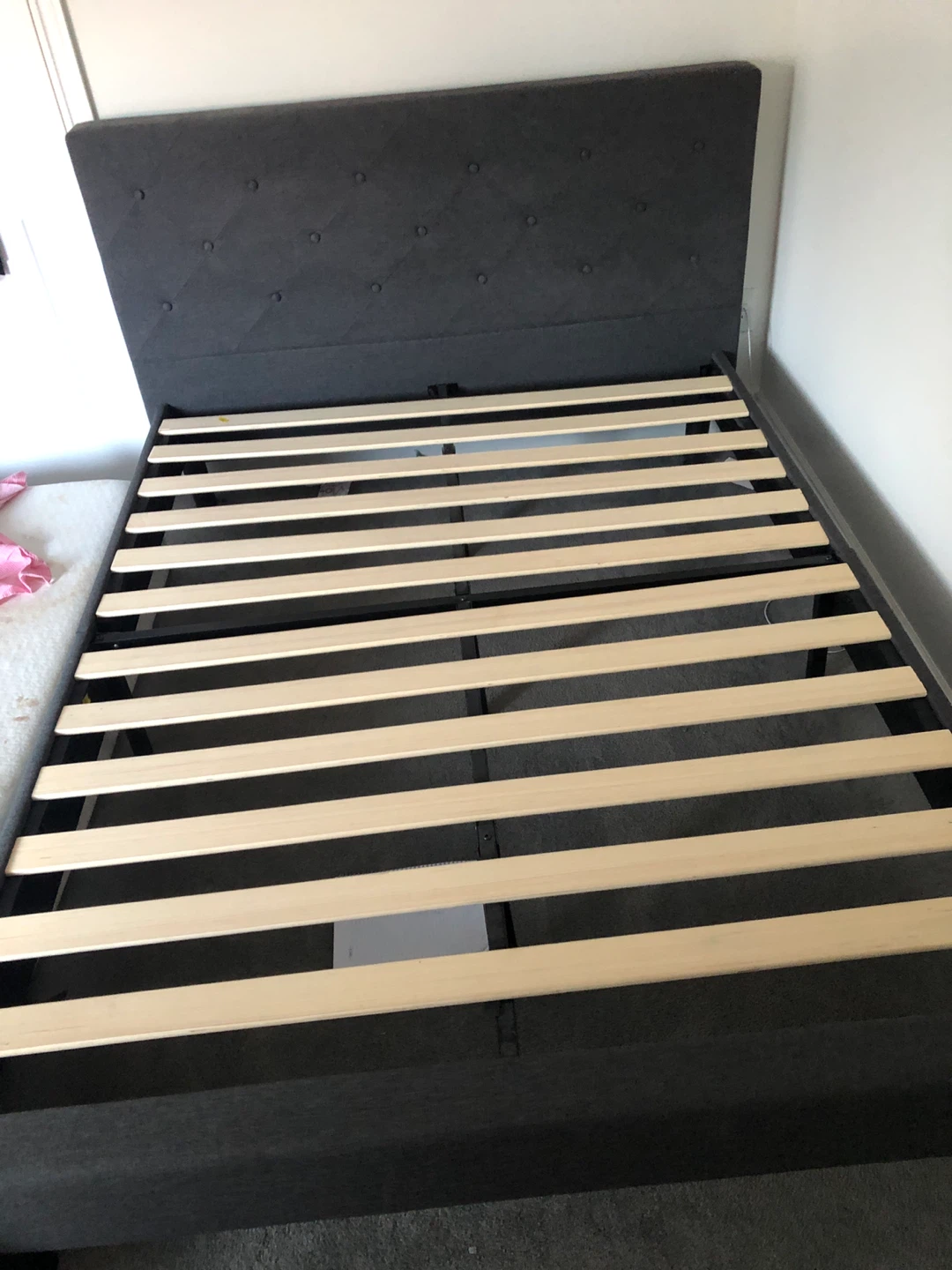 ZINUS Shalini Upholstered Platform Bed Frame - Dark Grey, Queen - photo 3