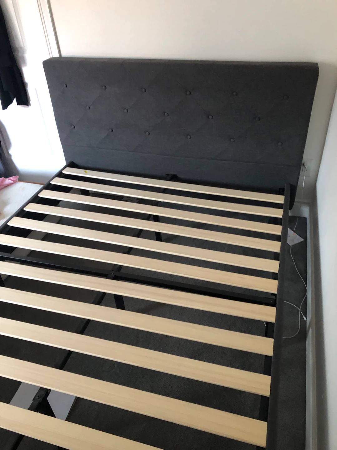 ZINUS Shalini Upholstered Platform Bed Frame - Dark Grey, Queen - photo 5