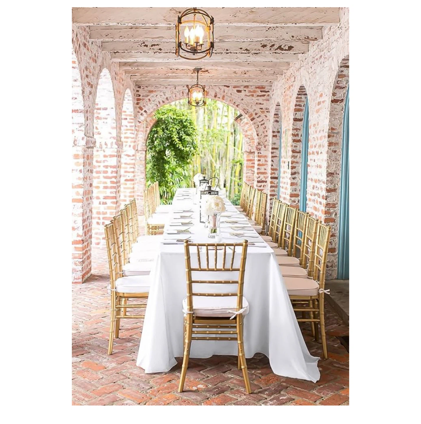 White Tablecloth 90 x 156 Inch - photo 3