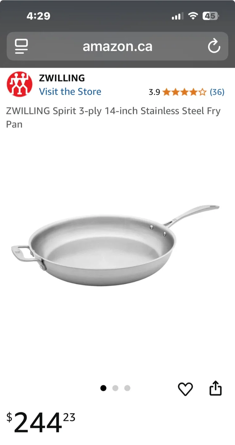 ZWILLING Spirit 3-ply 14-inch Fry Pan image indicator(4)