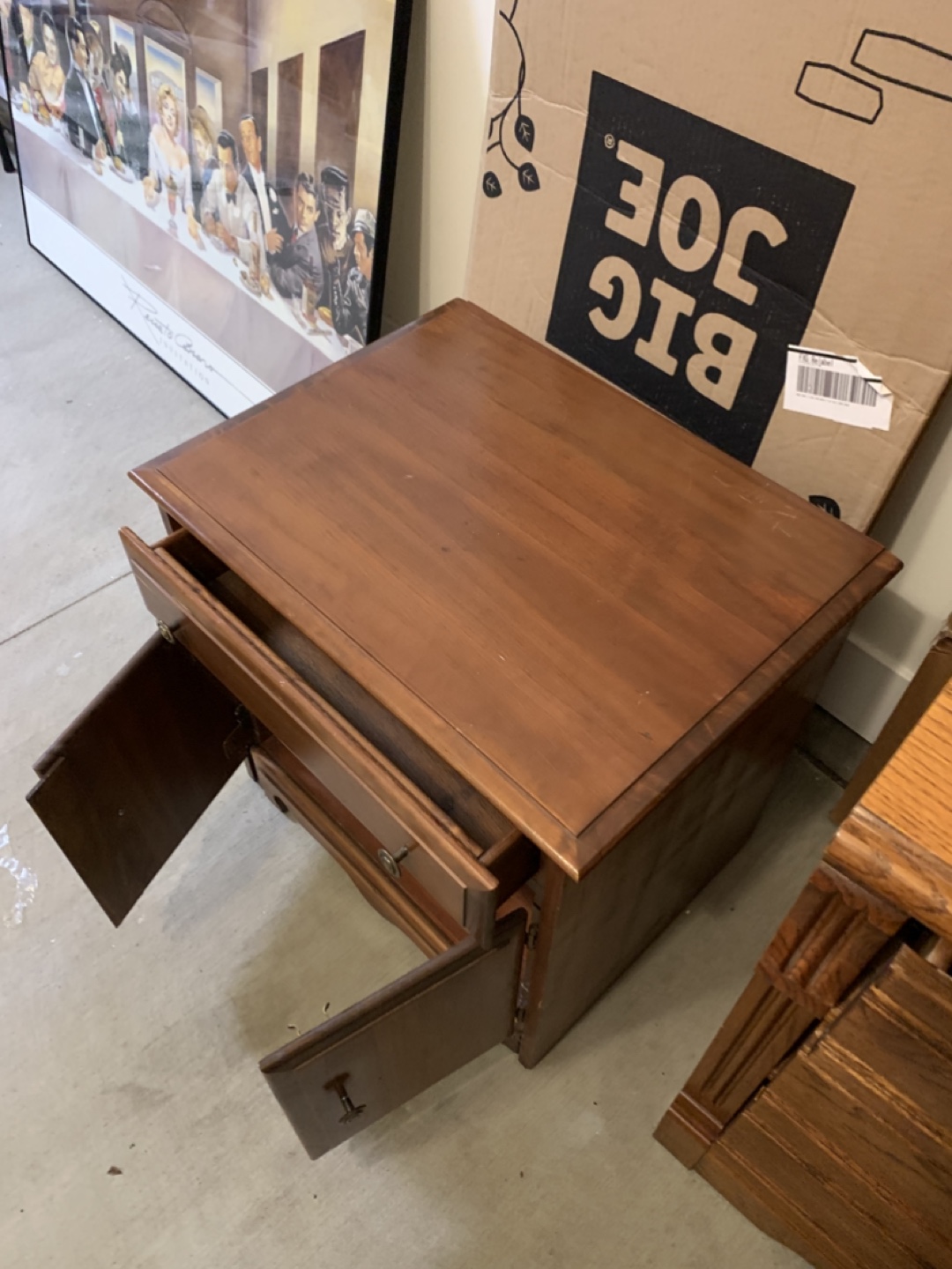 Wooden Nightstand with Drawer & Cabinet - photo 4