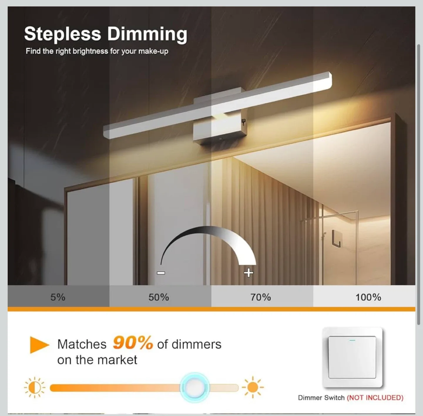 LED Vanity Mirror Light - 5 Color Temperature image indicator(3)