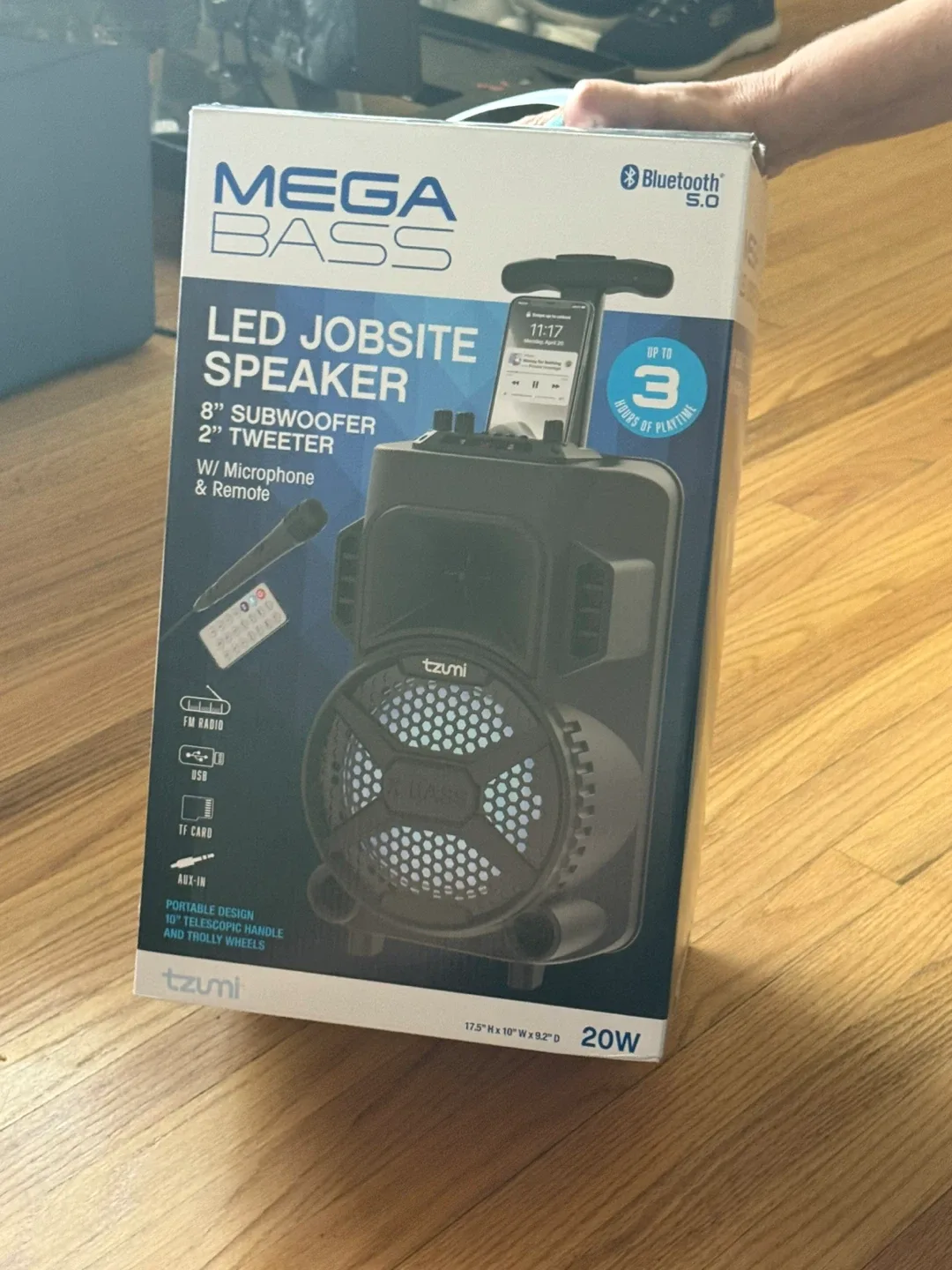 Tzumi Mega Bass LED Jobsite Speaker - NEW image indicator(3)