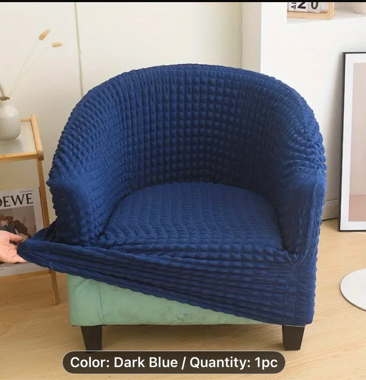 Dark Blue Armchair Cover - 1pc