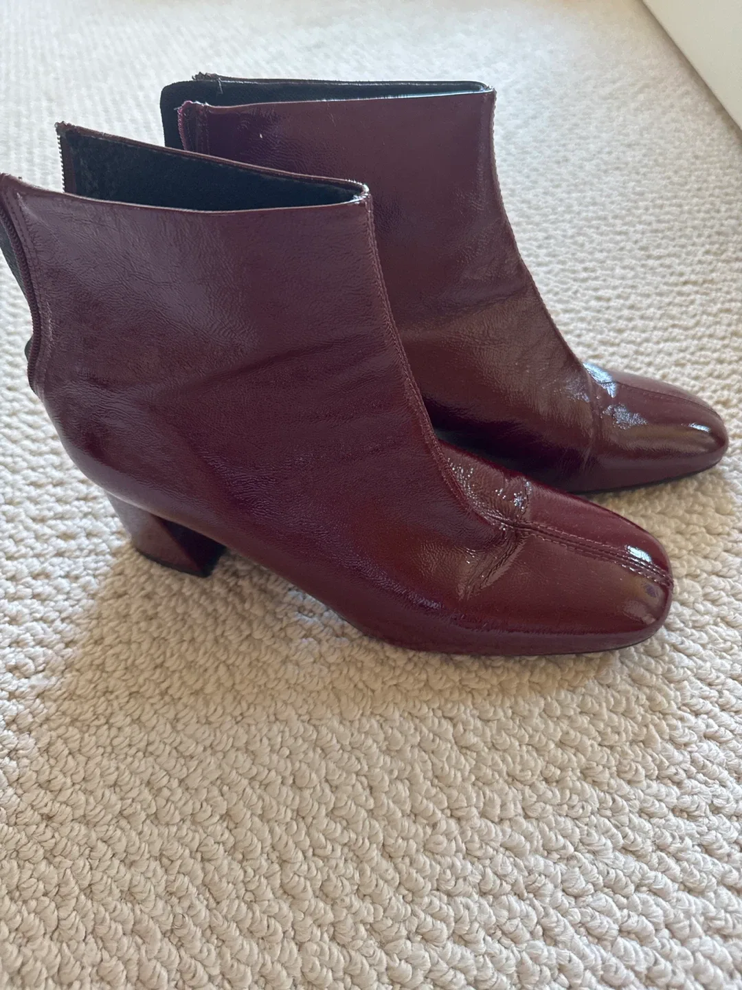L’intervalle Burgundy Ankle Boots, Size 10 thumbnail
