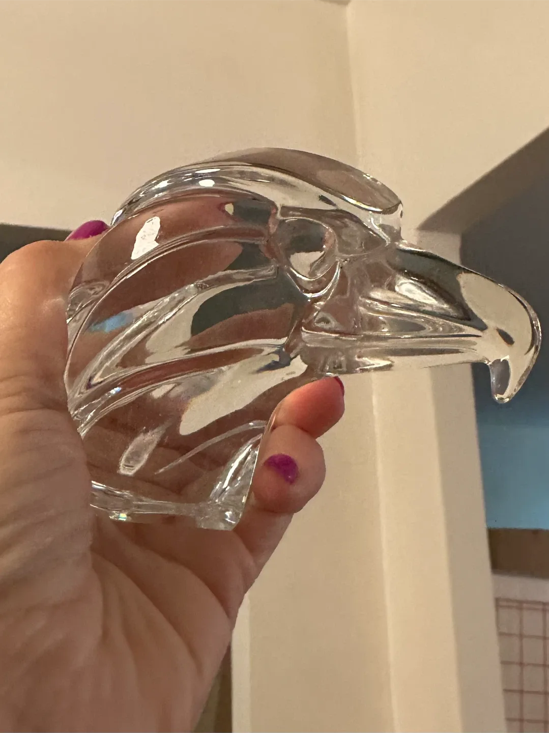 Crystal Eagle Head Sculpture thumbnail