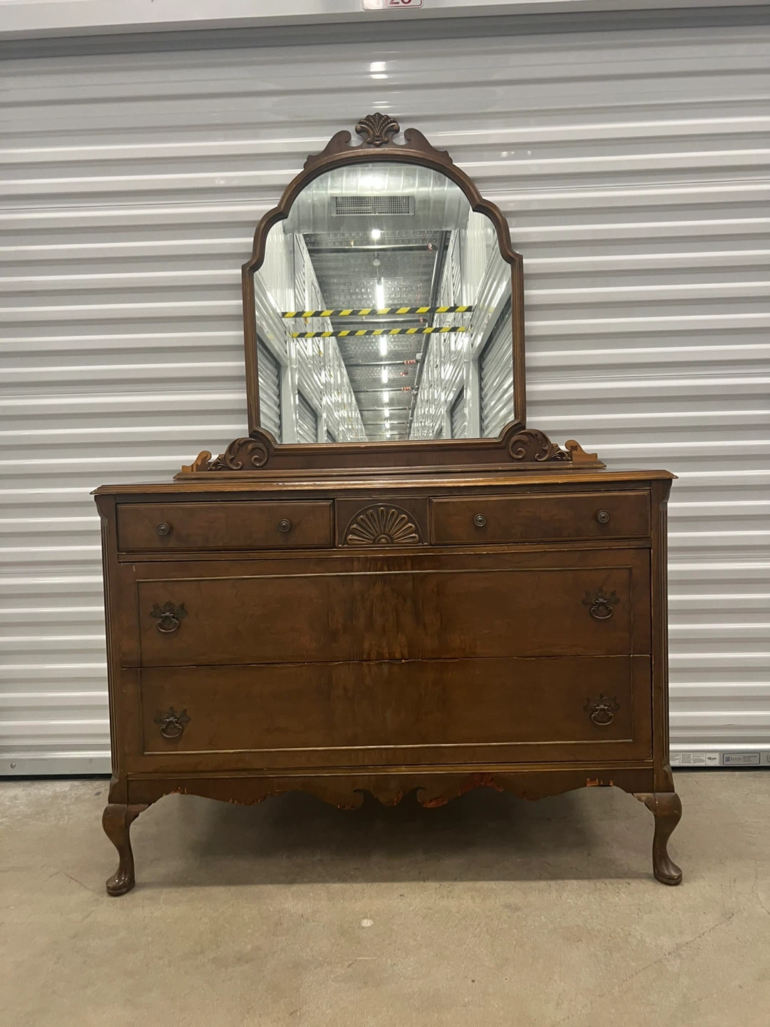 Antique Vanity Dresser with Mirror