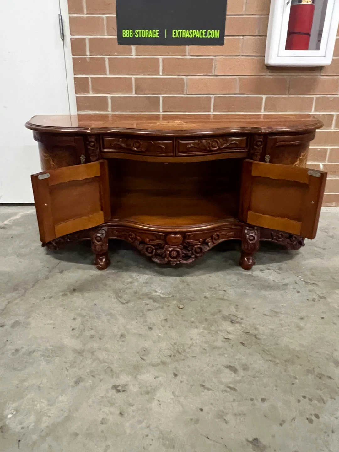 Ornate Brown Wooden Cabinet - photo 4