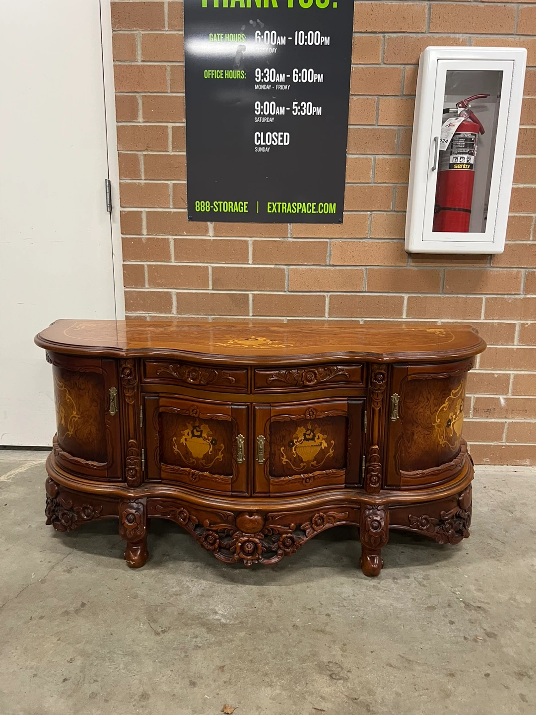 Ornate Brown Wooden Cabinet