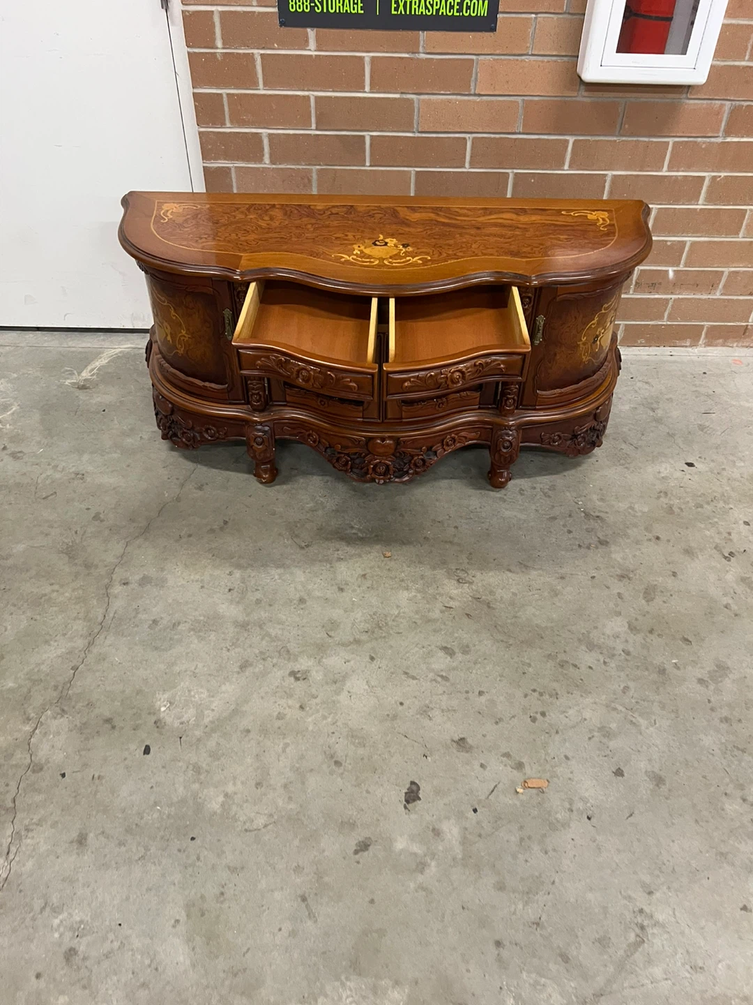 Ornate Brown Wooden Cabinet - photo 3