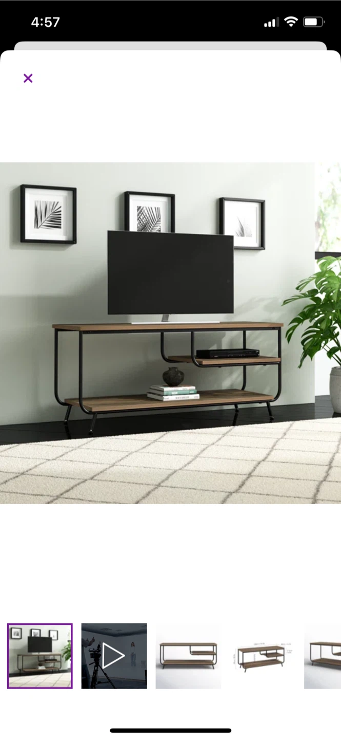 Industrial Wood & Metal TV Stand - photo 3