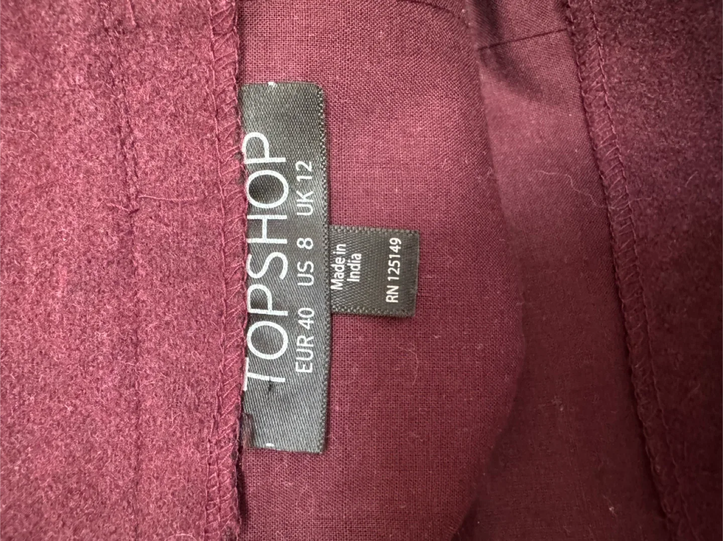 TOPSHOP Skirt – Burgundy with Black Embroidery image indicator(4)