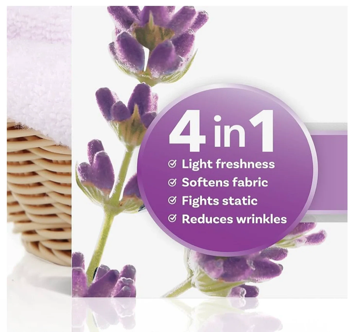Downy Light White Lavender Dryer Sheets image indicator(3)