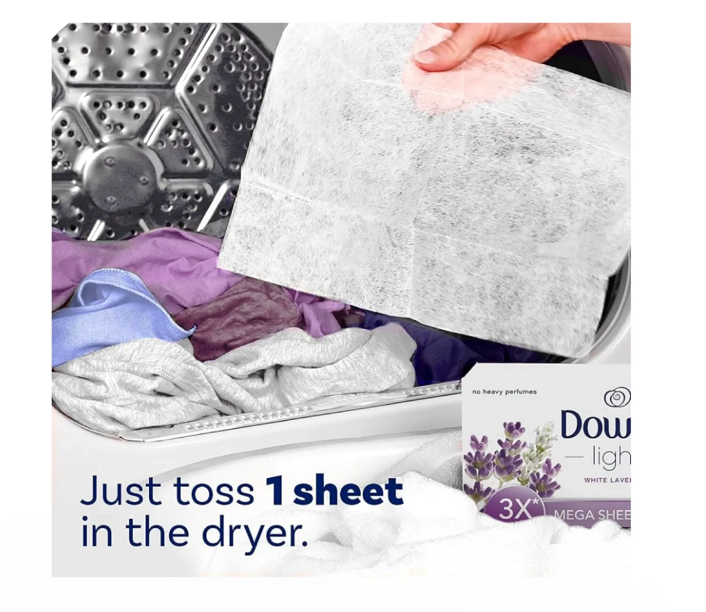 Downy Light White Lavender Dryer Sheets image indicator(2)
