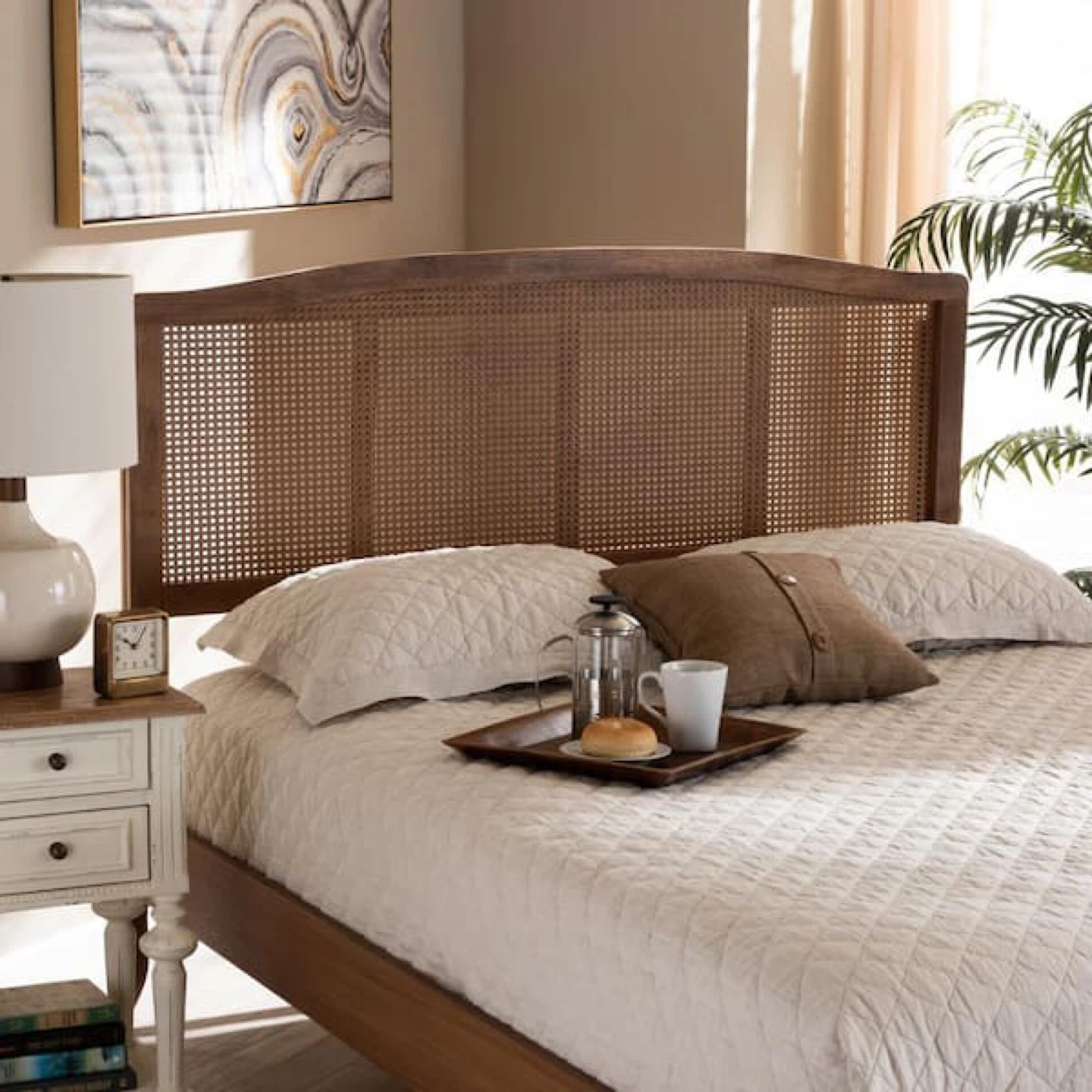 New Queen Size Mid Century Modern Chic Boho Headboard