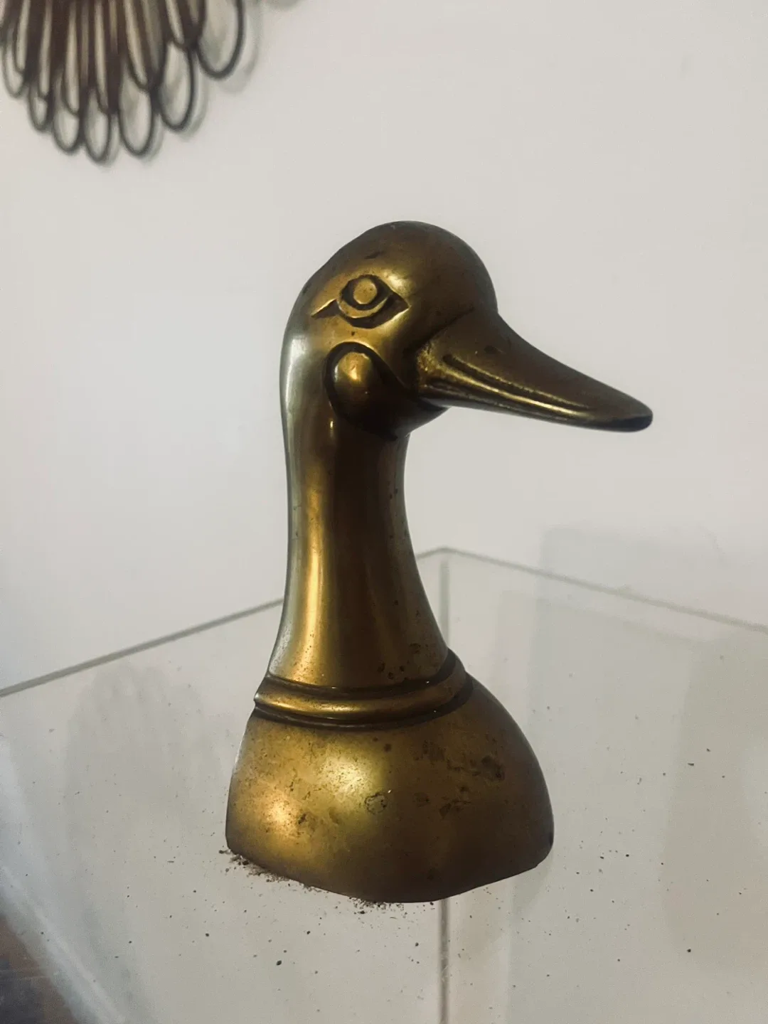 Vintage Brass Duck Head Sculpture