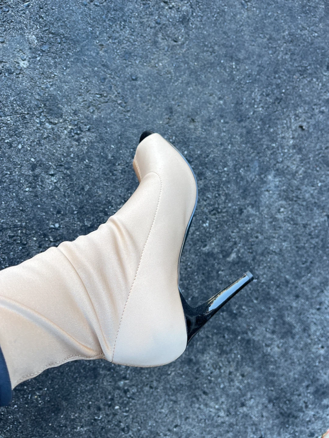 Beige Peep-Toe Heel Booties - photo 5