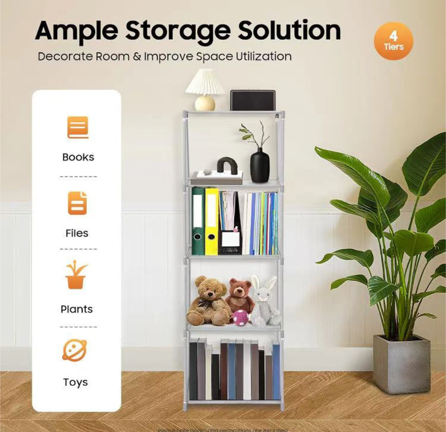 4-Tier Bookshelf - 49.2 inch - photo 5
