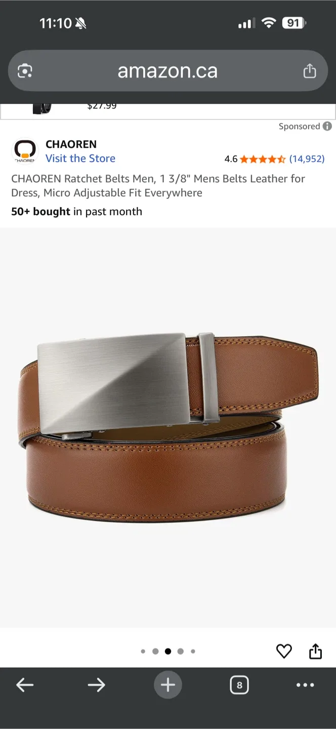 CHAOREN Ratchet Belt, 1 3/8" Mens Leather Belt - NEW! thumbnail