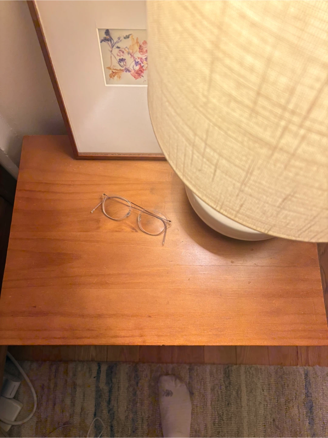 Mid Century Modern Wood Nightstand with Drawer - photo 3