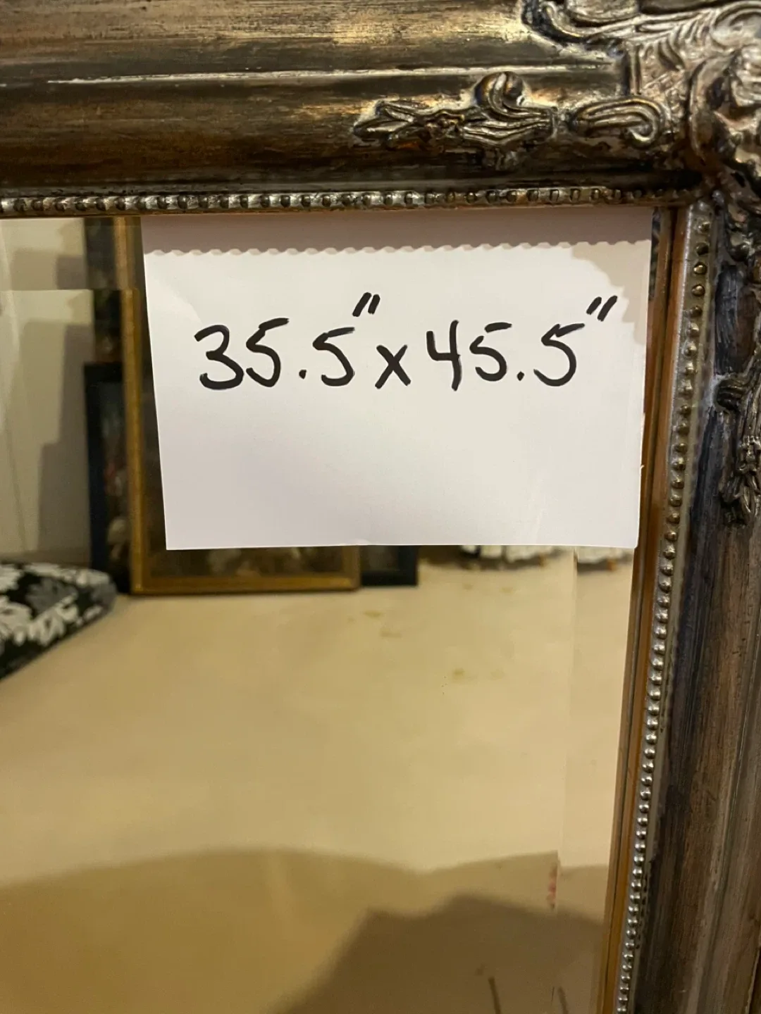 Large Ornate Framed Mirror - 35.5" x 45.5" image indicator(4)