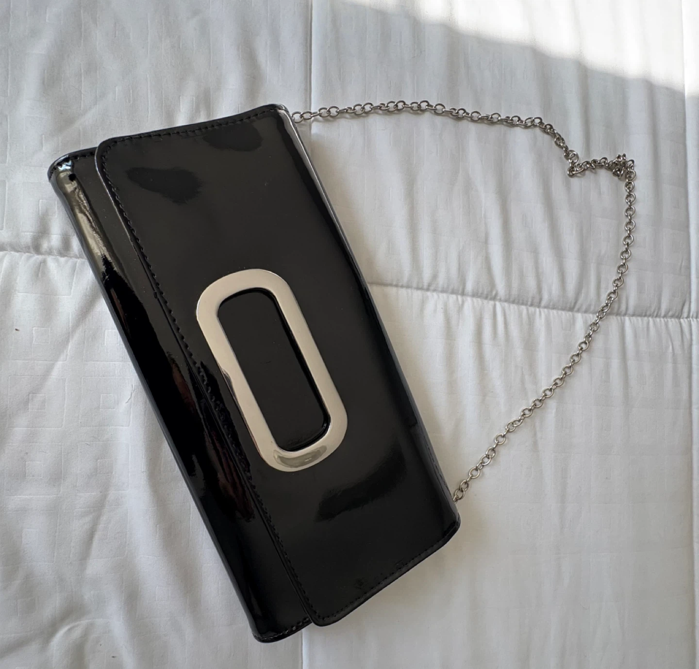 Black Clutch with Silver Hardware - photo 2