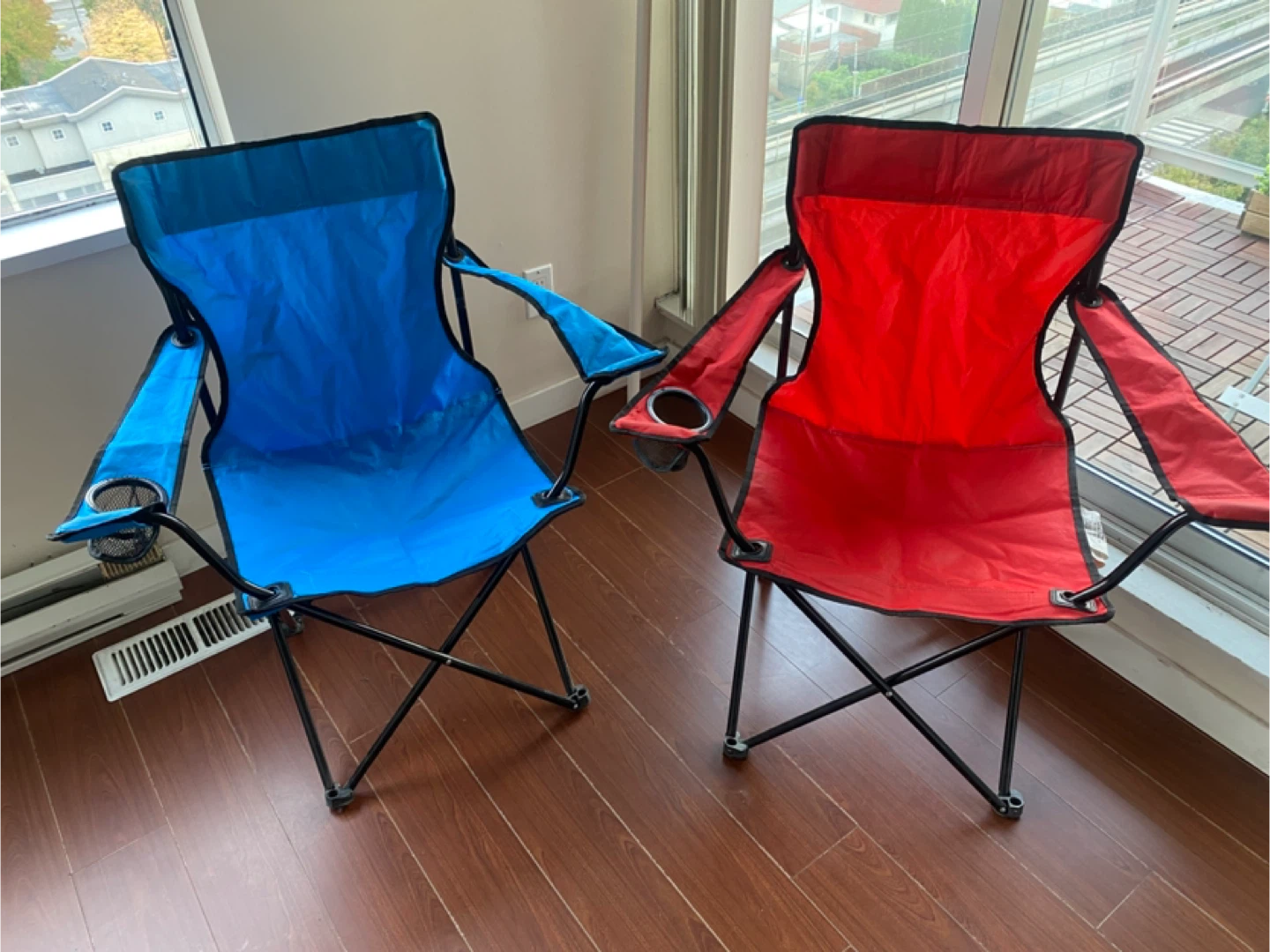 Ozark Trail Camping Chairs- Blue and Red