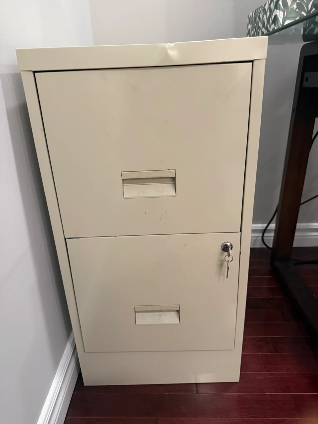 Beige 2-Drawer Metal Filing Cabinet - photo 2