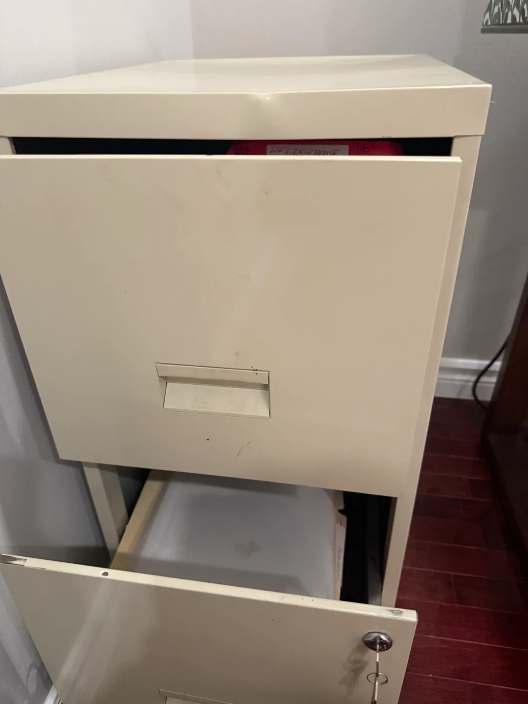 Beige 2-Drawer Metal Filing Cabinet thumbnail