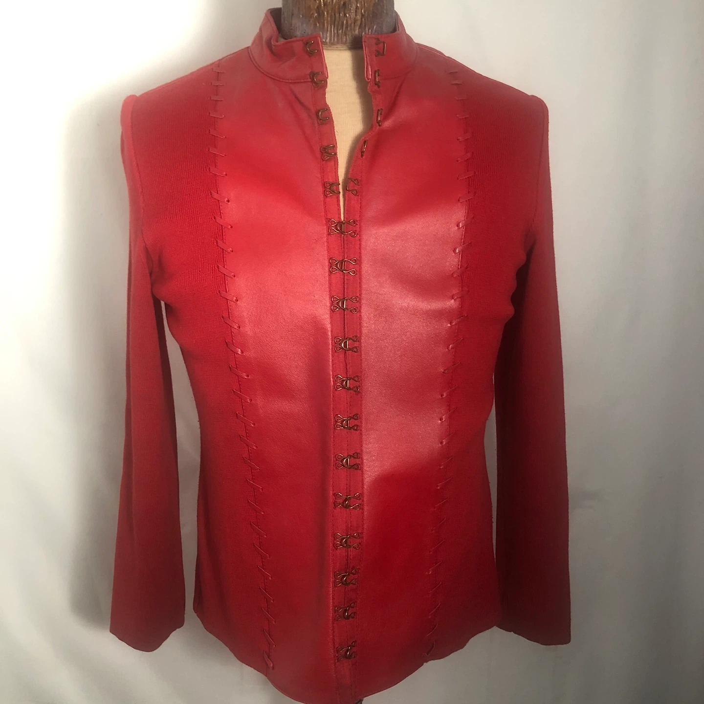 Women’s Red Genuine Leather Jacket. Nygard. Size Medium 10-12.