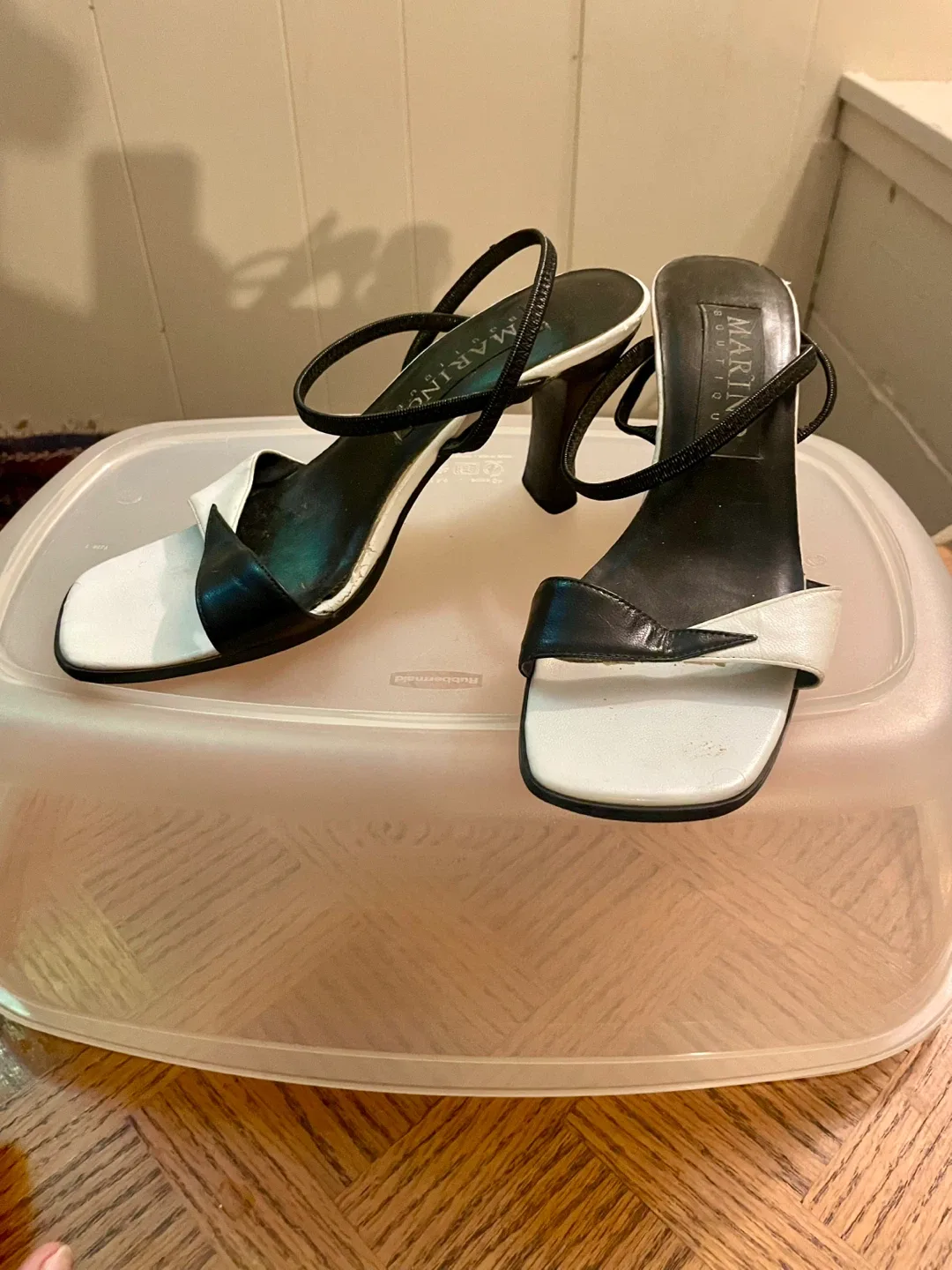 Marino Boutique Black & White Heels Size 6 thumbnail