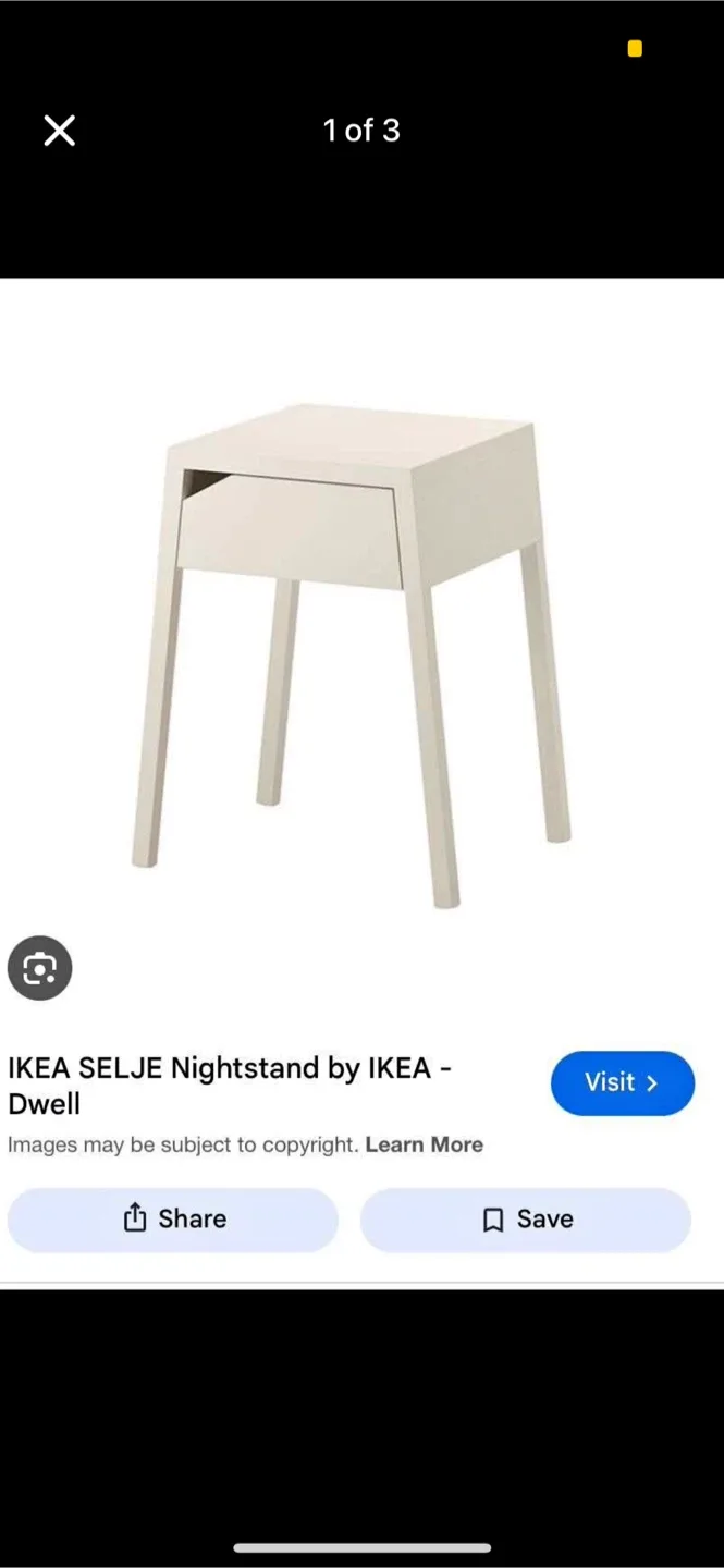 IKEA Selje White Nightstand thumbnail