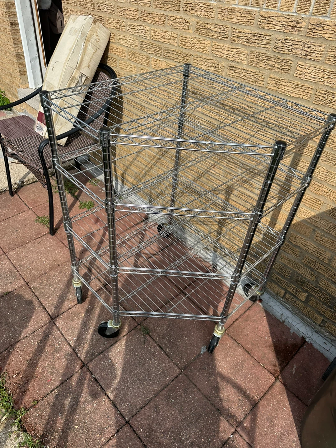Chrome Wire Shelving Unit, 29" Height