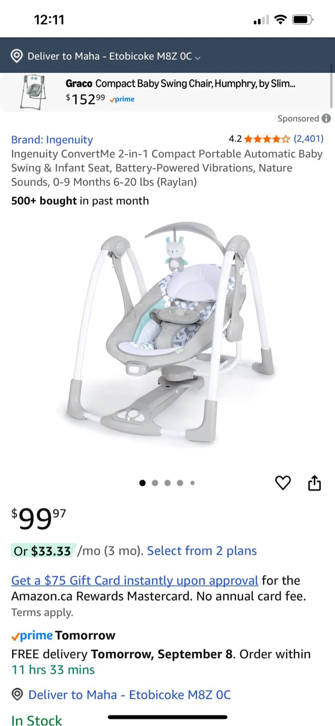 Ingenuity ConvertMe 2-in-1 Compact Swing - photo 2