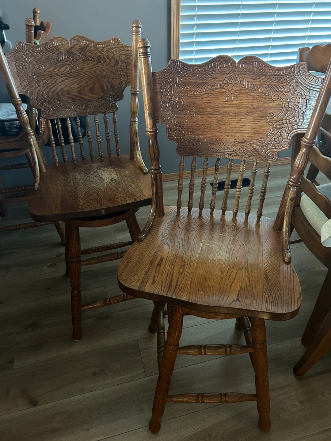 Vintage Wooden Dining Chairs - Set of 3