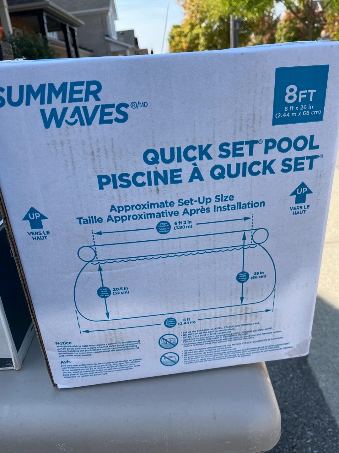 Summer Waves 8ft Quick Set Pool - New in Box! image indicator(2)